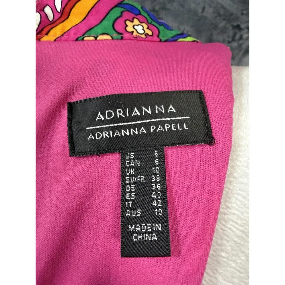 Adrianna Papell Womens Maxi Dress Size 6 Paisley Boho V Neck Balloon Sleeve - Picture 6 of 16